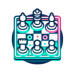 DALL_E_2023-10-18_12.35.00_-_Vector_icon_with_neon_gradient_contour_on_a_white_background_representing__Strategy___Planning_._Imagine_a_chessboard_with_a_few_key_chess_pieces__wit-removebg-preview